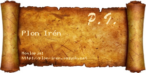 Plon Irén névjegykártya